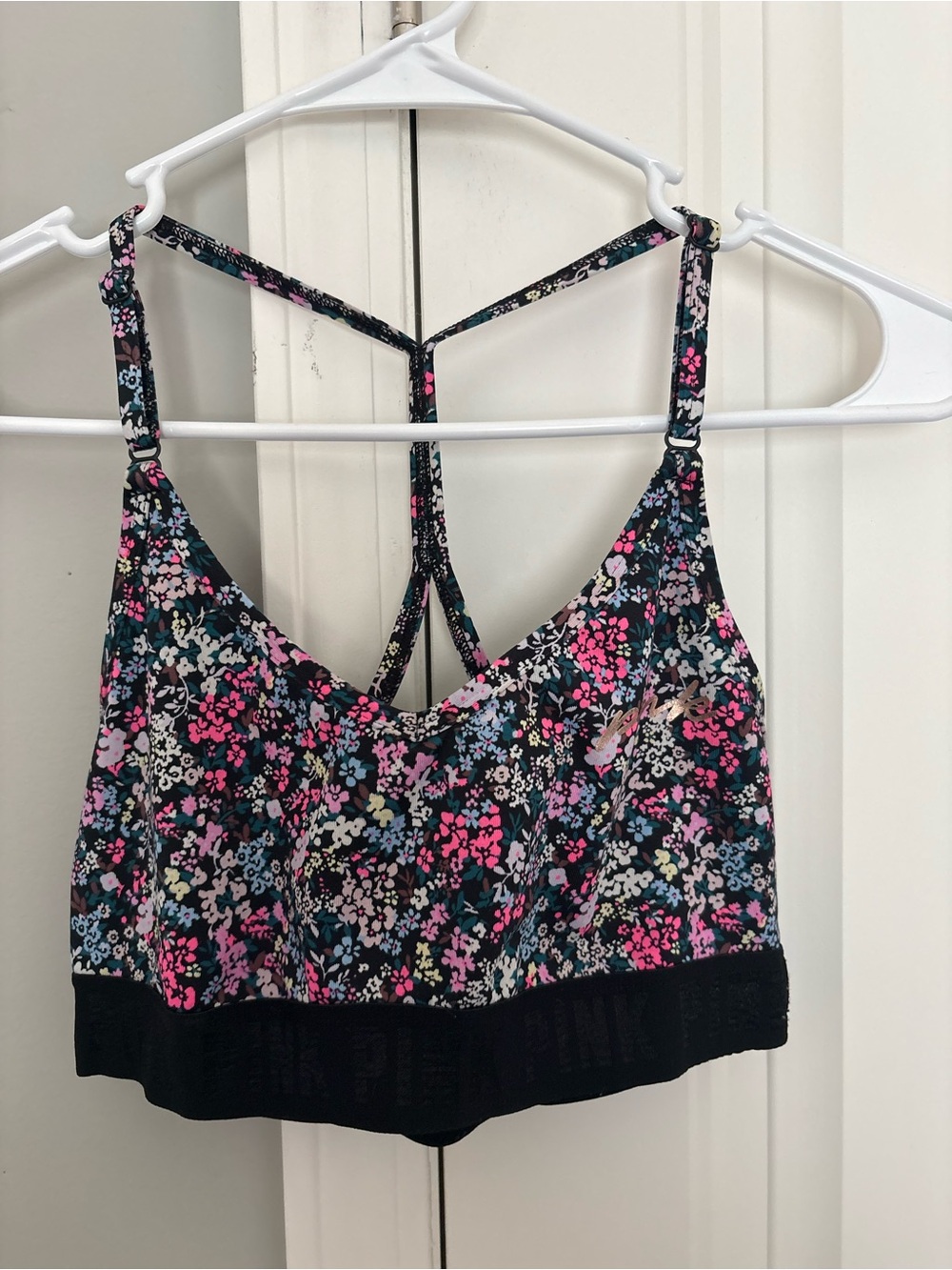 PINK Floral Sports Bra | Size Medium